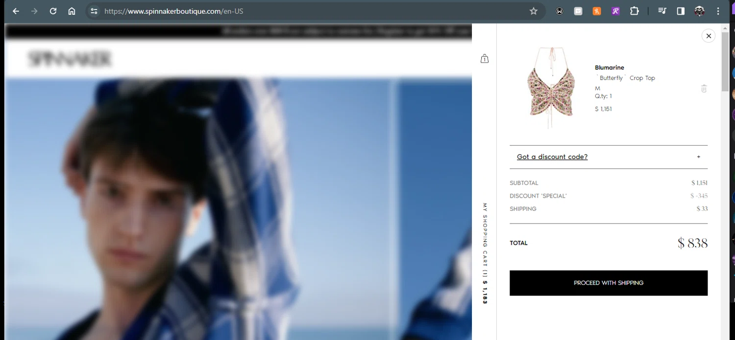 where to use Spinnakerboutique promo code box