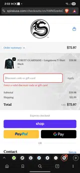 BLACK25 coupon verification screenshot