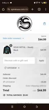 GIVEME10 coupon verification screenshot