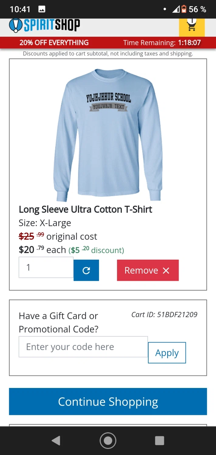 SpiritShop checkout page showing SpiritShop discount code box | Screenshot taken by SimplyCodes community member on Apr 27, 2022