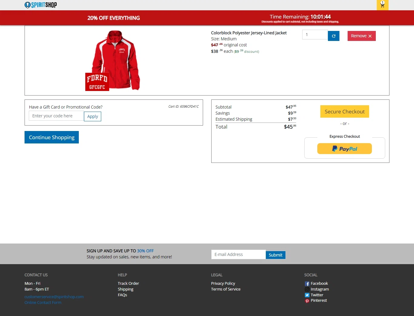 SpiritShop checkout page showing SpiritShop discount code box | Screenshot taken by SimplyCodes community member on Apr 7, 2022