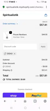 20DAD coupon verification screenshot