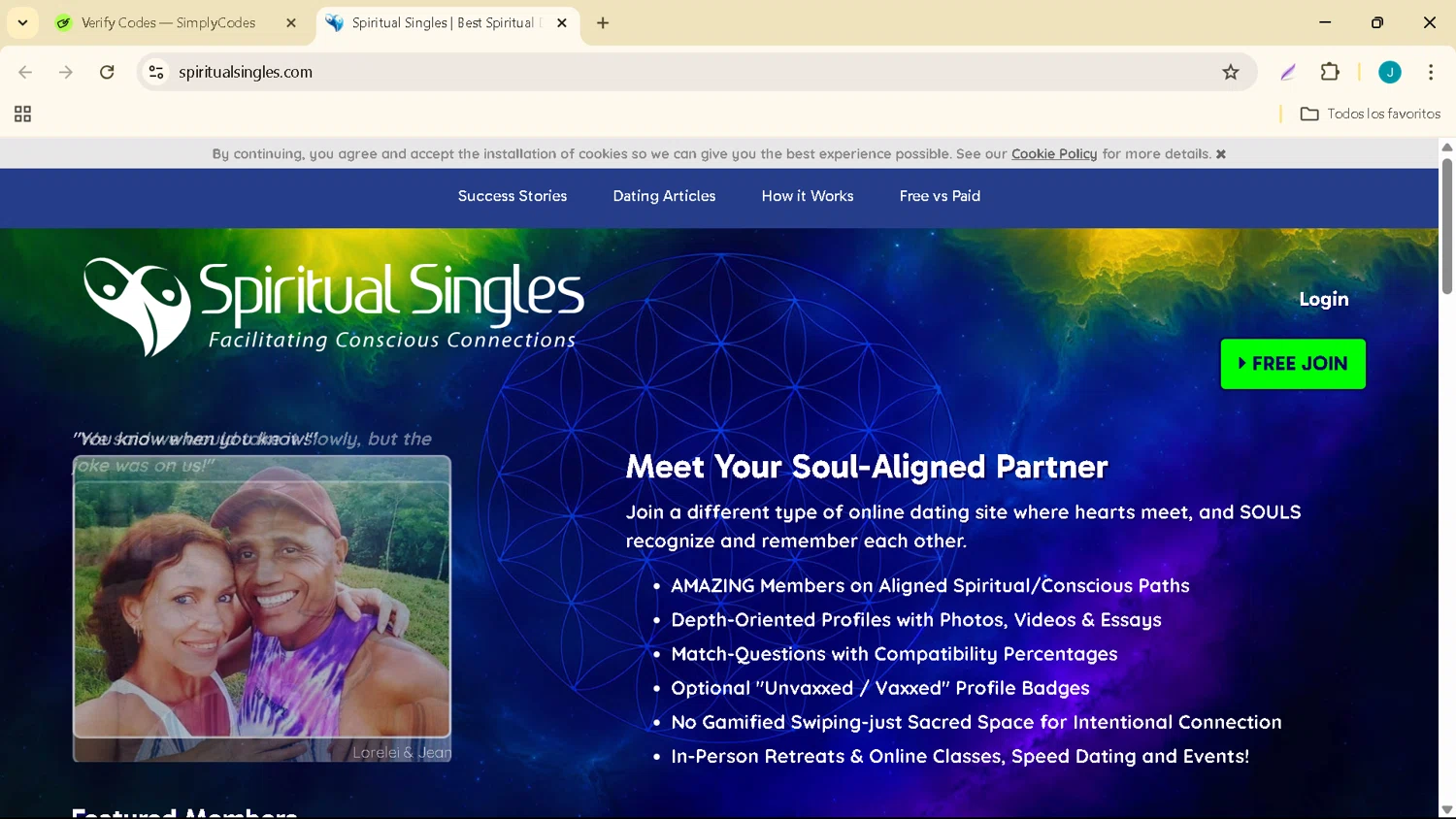 Spiritual Singles promo code screenshot showing code TAKE15 applied at Spiritual Singles checkout page. Uploaded by SimplyCodes community member JESUSCOLMAN on Jul 14, 2025