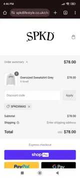 SPKDXMAS coupon verification screenshot