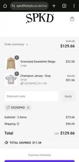 SS25SPKD coupon verification screenshot