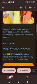 Splash Swim Goggles coupon verification screenshot