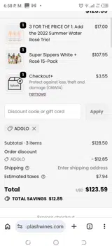 Adglo coupon verification screenshot