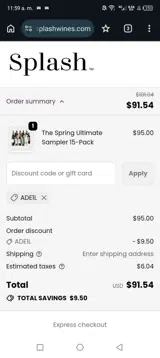 ADE1L coupon verification screenshot