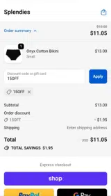 Splendies coupon verification screenshot