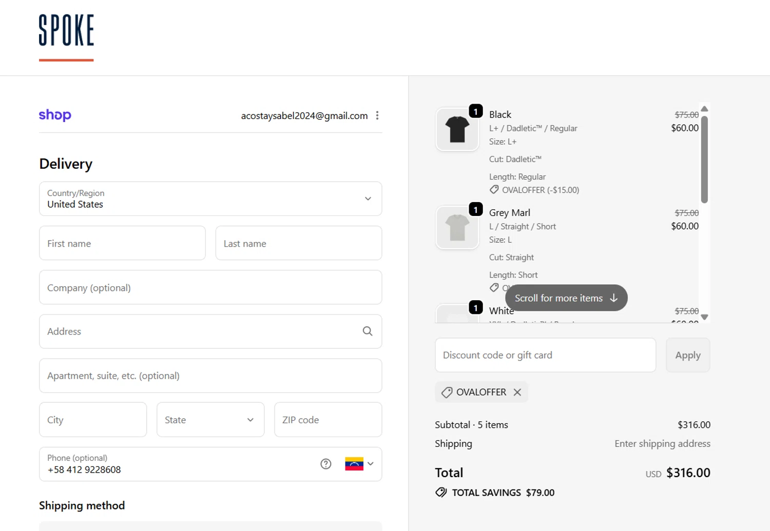 Spoke checkout page showing Spoke discount code box | Screenshot taken by SimplyCodes community member on Feb 14, 2026