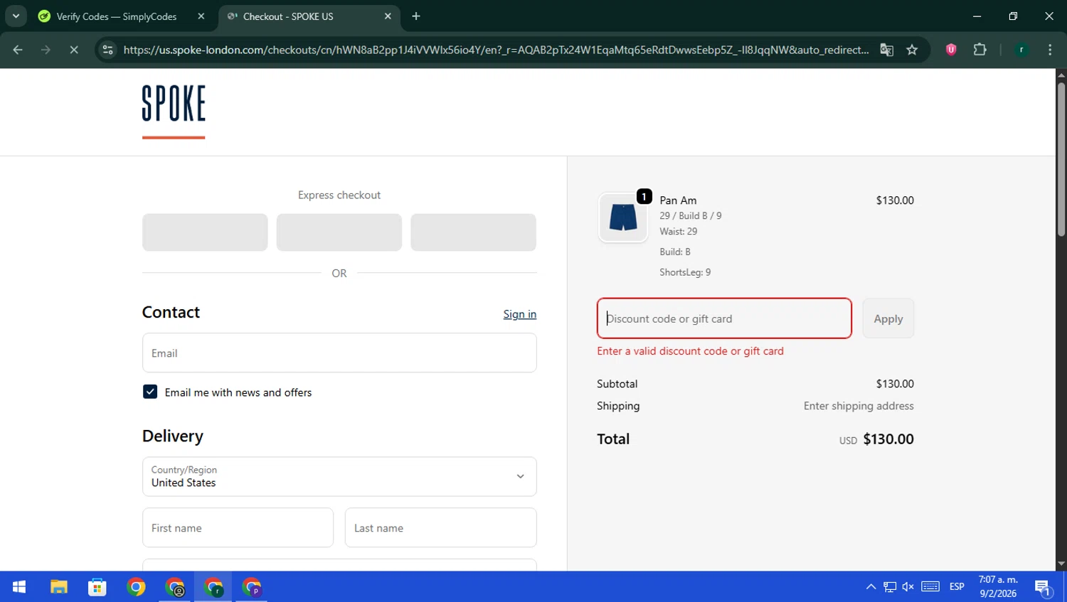 Spoke discount code screenshot showing code GIVEMEMORE applied at Spoke checkout page. Uploaded by SimplyCodes community member rodri1 on Feb 9, 2026