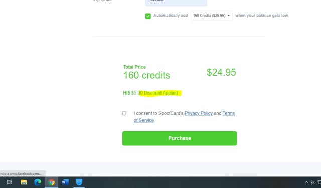 SpoofCard checkout page showing SpoofCard promo code box | Screenshot taken by SimplyCodes community member on Apr 21, 2021