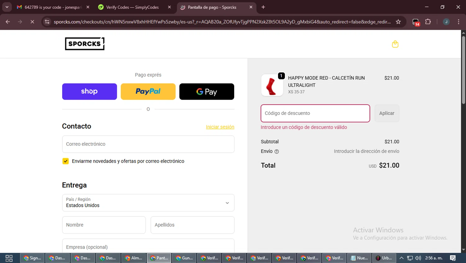 SPORCKS discount code screenshot showing code EXTRA10 applied at SPORCKS checkout page. Uploaded by SimplyCodes community member ScanLynx8928 on Nov 28, 2025