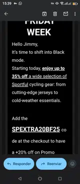Sportful coupon verification screenshot