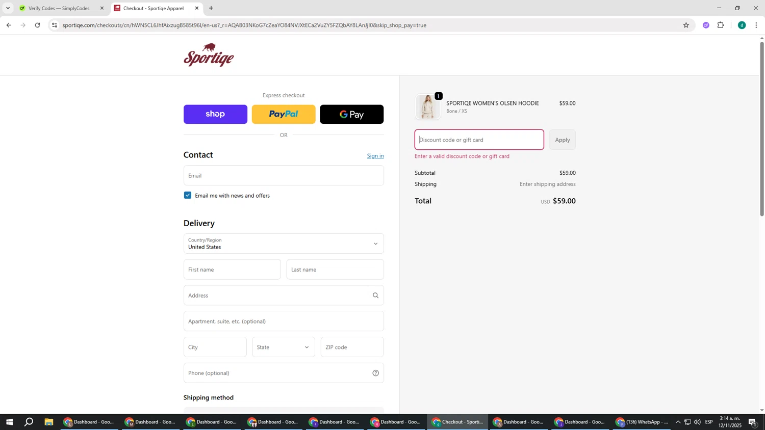 Sportiqe coupon code screenshot showing code mobile20 applied at Sportiqe checkout page. Uploaded by SimplyCodes community member HEROESCUDA on Nov 12, 2025