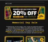 MEMORIAL20 coupon verification screenshot