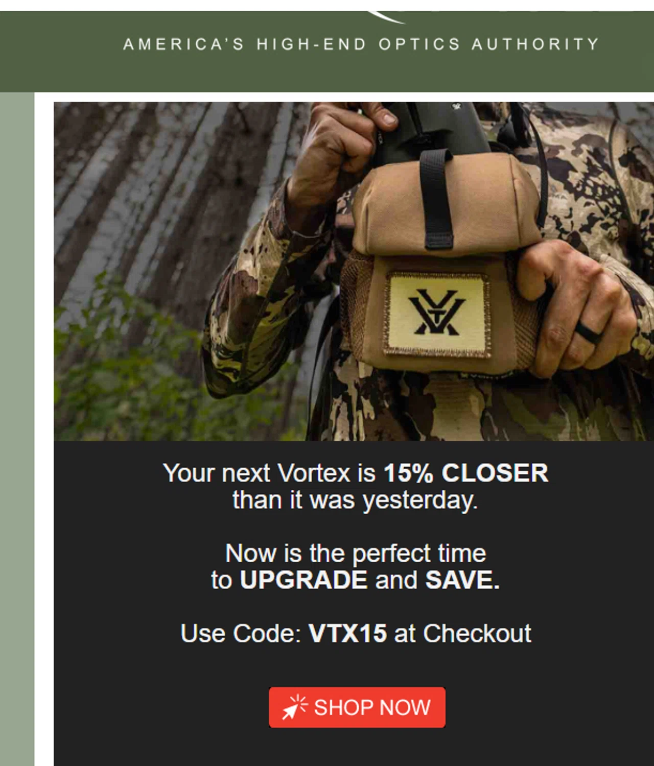 Sport Optics promo code screenshot showing code VTX15 applied at Sport Optics checkout page. Uploaded by SimplyCodes community member valeriaantonieta on Jun 23, 2026