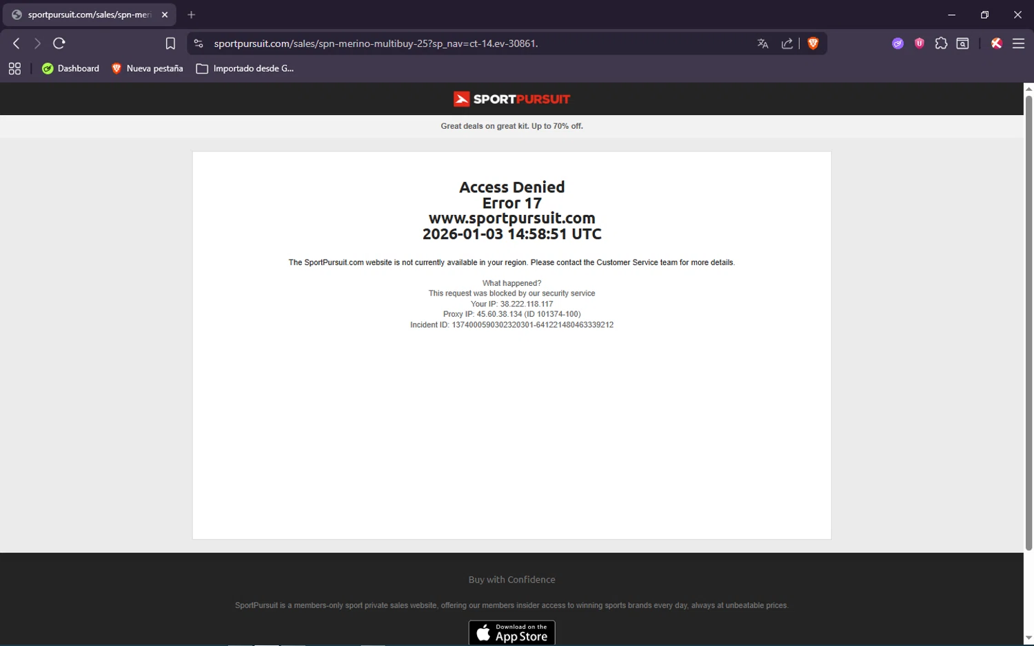 SportPursuit checkout page showing SportPursuit promo code box | Screenshot taken by SimplyCodes community member on Jan 3, 2026