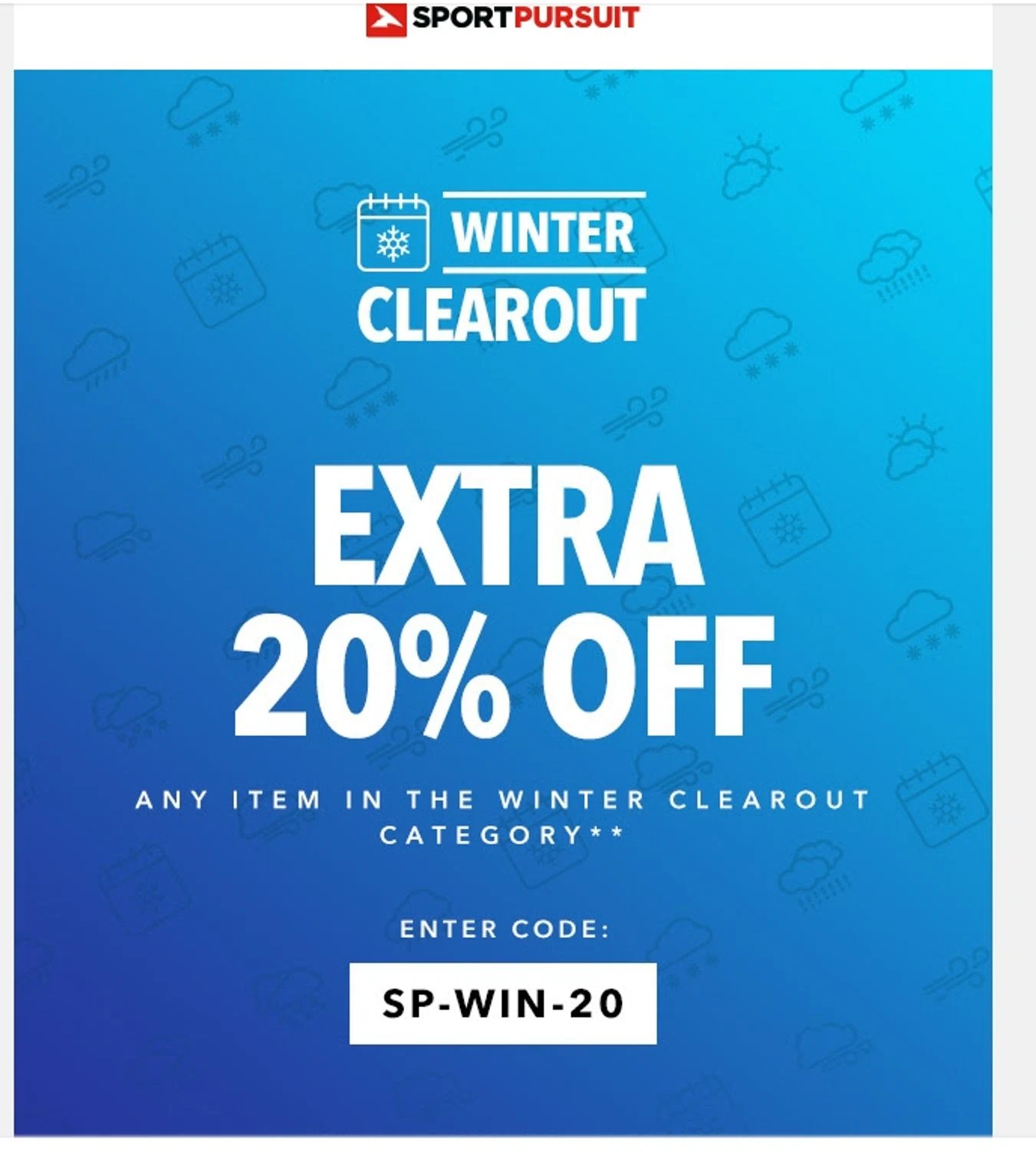 SportPursuit promo code screenshot showing code SP-WIN-20 applied at SportPursuit checkout page. Uploaded by SimplyCodes community member Mdeoca on Dec 17, 2025