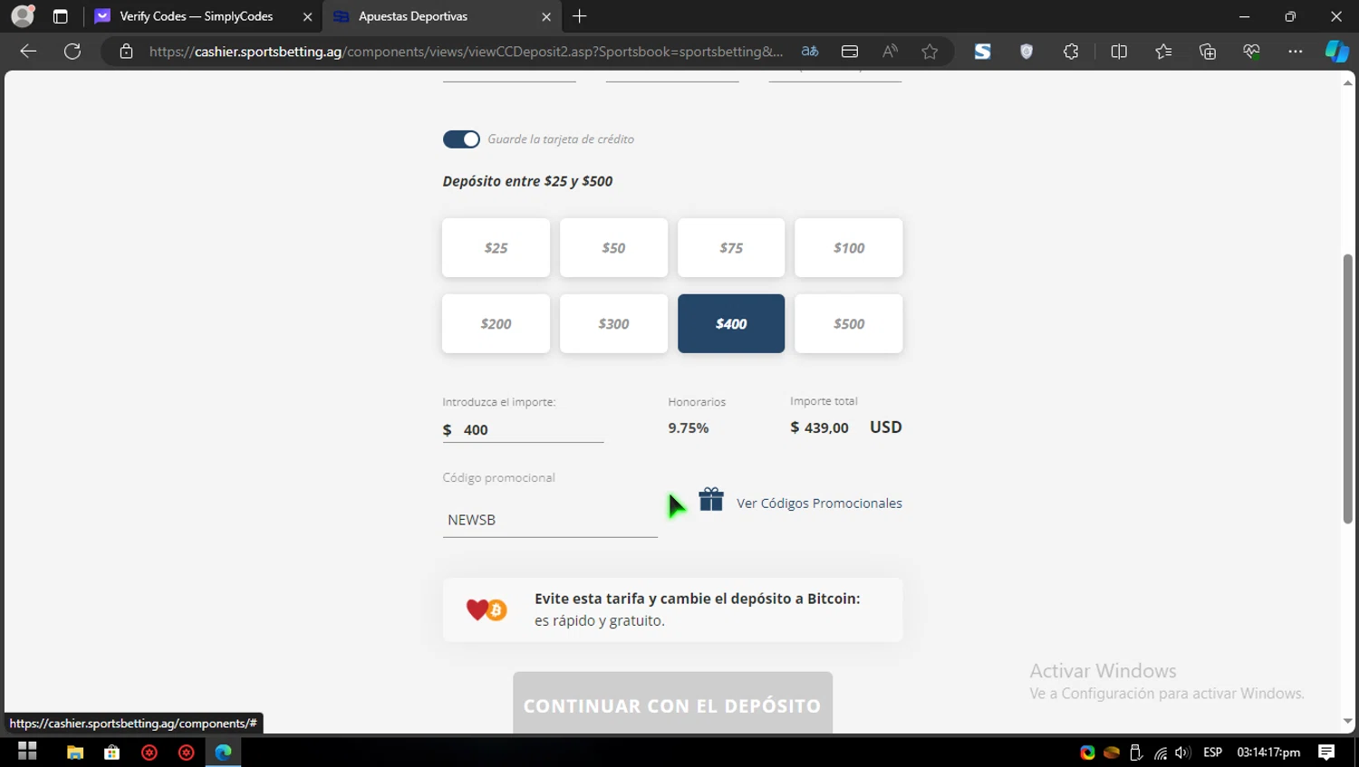 where to use Sportsbook promo code box