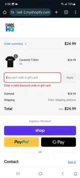 Sports Card Investor coupon verification screenshot