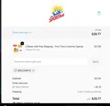 WELCOME10 coupon verification screenshot