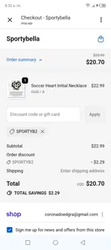 SPORTYB2 coupon verification screenshot