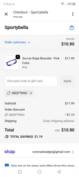 XBQPTKNC coupon verification screenshot