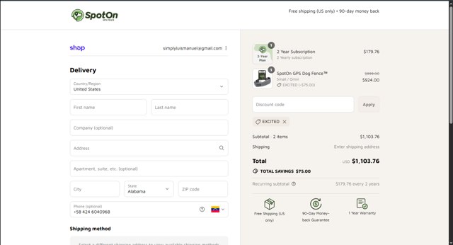 SpotOn checkout page showing SpotOn promo code box | Screenshot taken by SimplyCodes community member on Sep 8, 2025