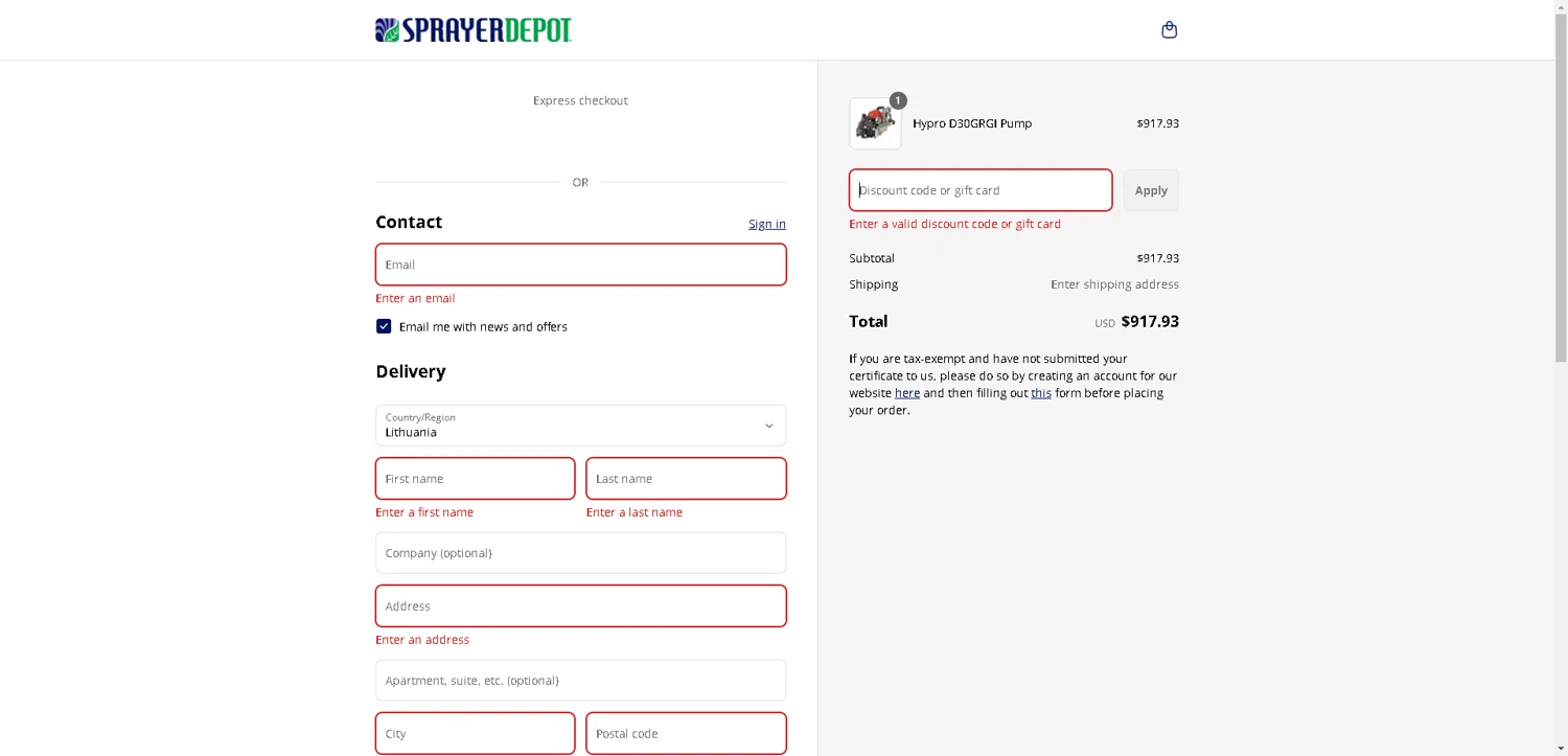 Sprayer Depot discount code screenshot showing code LABORDAY25 applied at Sprayer Depot checkout page. Uploaded by SimplyCodes community member SwiftLynx7415 on Sep 13, 2025
