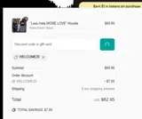 WELCOME20 coupon verification screenshot