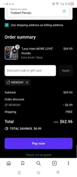 NEWDAY coupon verification screenshot