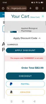 SUMMER25 coupon verification screenshot