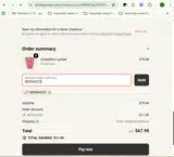 Sprinter coupon verification screenshot