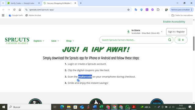 Sprouts Farmers Market checkout page showing Sprouts Farmers Market discount code box | Screenshot taken by SimplyCodes community member on Sep 11, 2025