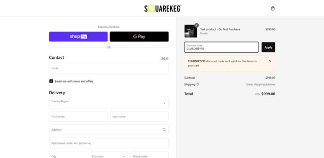 Square Keg checkout page showing Square Keg discount code box | Screenshot taken by SimplyCodes community member on Nov 8, 2024