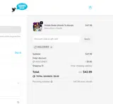 WELCOME5 coupon verification screenshot