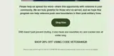 VETERANS20 coupon verification screenshot