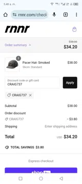 CRAIG737 coupon verification screenshot