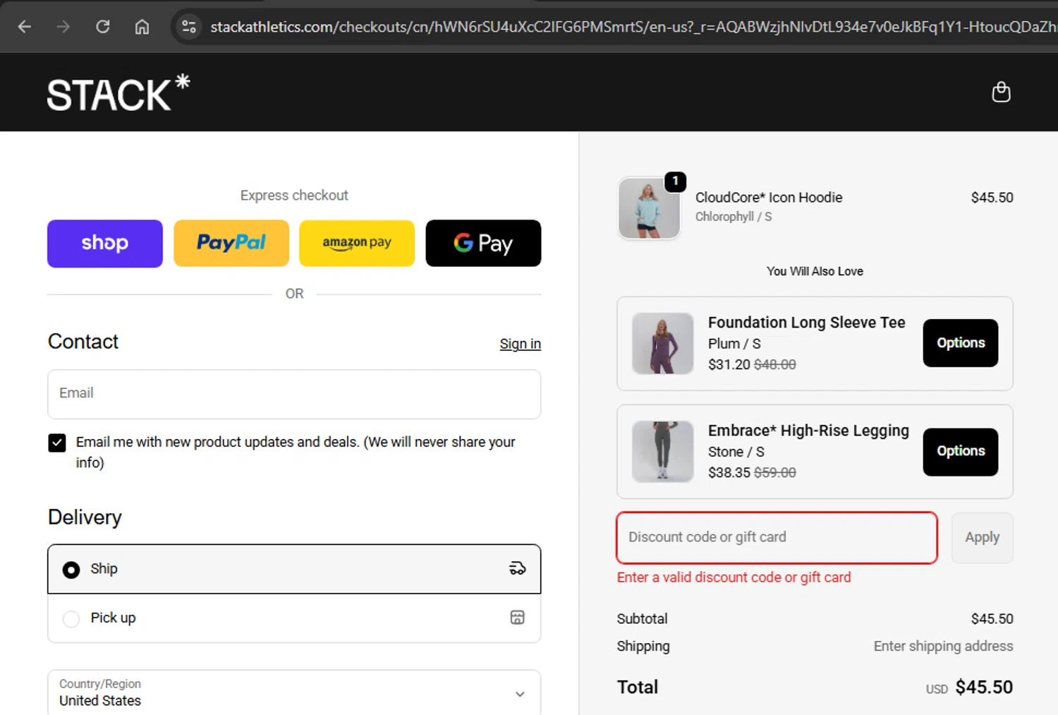 Stack Athletics promo code screenshot showing code TRAVIS applied at Stack Athletics checkout page. Uploaded by SimplyCodes community member xAngel on Dec 26, 2025