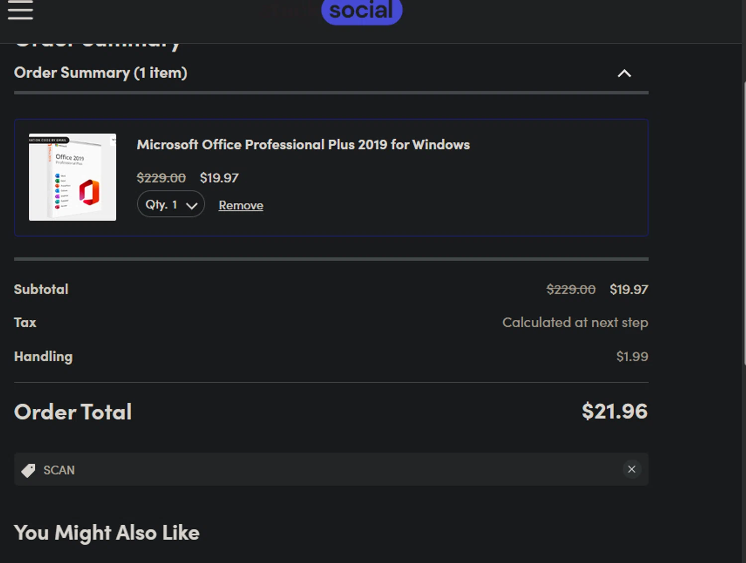 StackSocial promo code screenshot showing code SCAN applied at StackSocial checkout page. Uploaded by SimplyCodes community member PedroNavaja on Jan 31, 2026