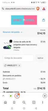ANGEL2211 coupon verification screenshot