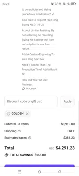 GOLDEN coupon verification screenshot