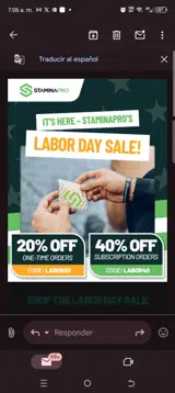 Labor20 coupon verification screenshot