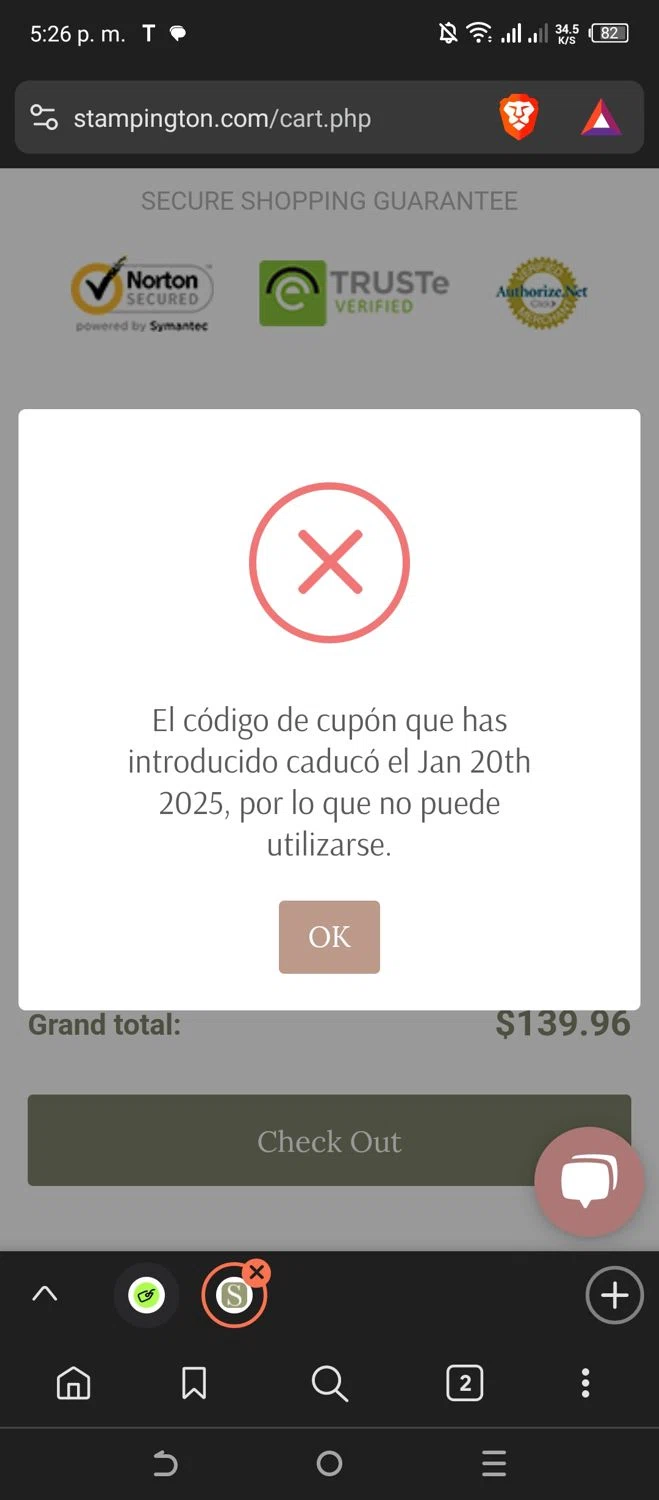 Stampington & Company coupon code screenshot showing code IDESERVE25 applied at Stampington & Company checkout page. Uploaded by SimplyCodes community member Sadalsuud on Jan 22, 2025
