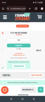 REORDER15 coupon verification screenshot