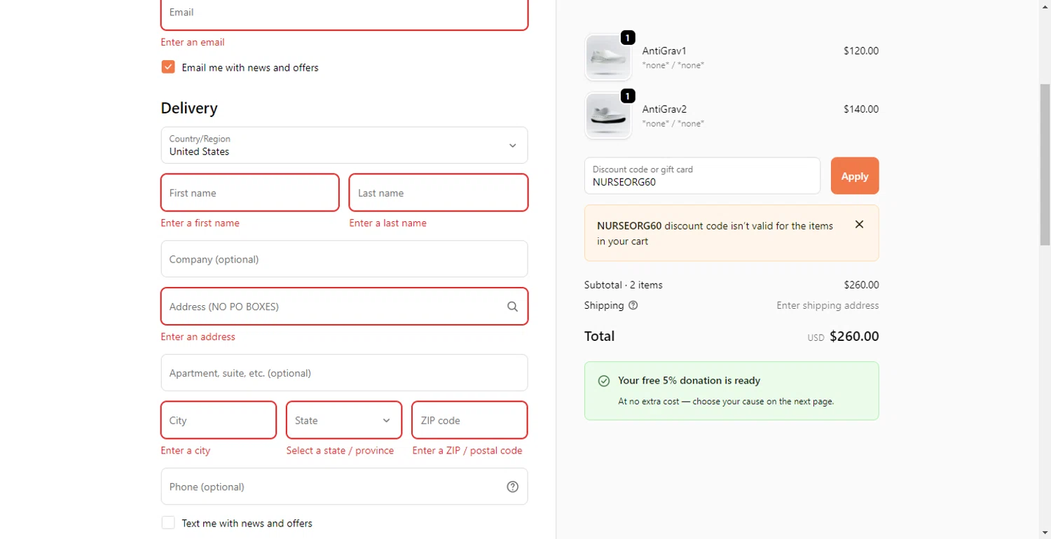 STAND+ checkout page showing STAND+ discount code box | Screenshot taken by SimplyCodes community member on Oct 15, 2025