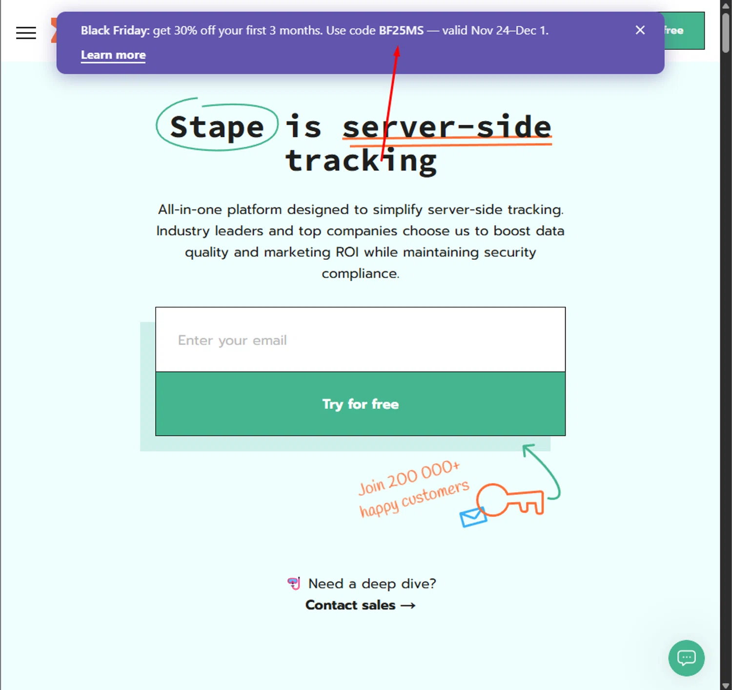Stape promo code screenshot showing code BF25MS applied at Stape checkout page. Uploaded by SimplyCodes community member PillarsofCreation on Nov 24, 2025