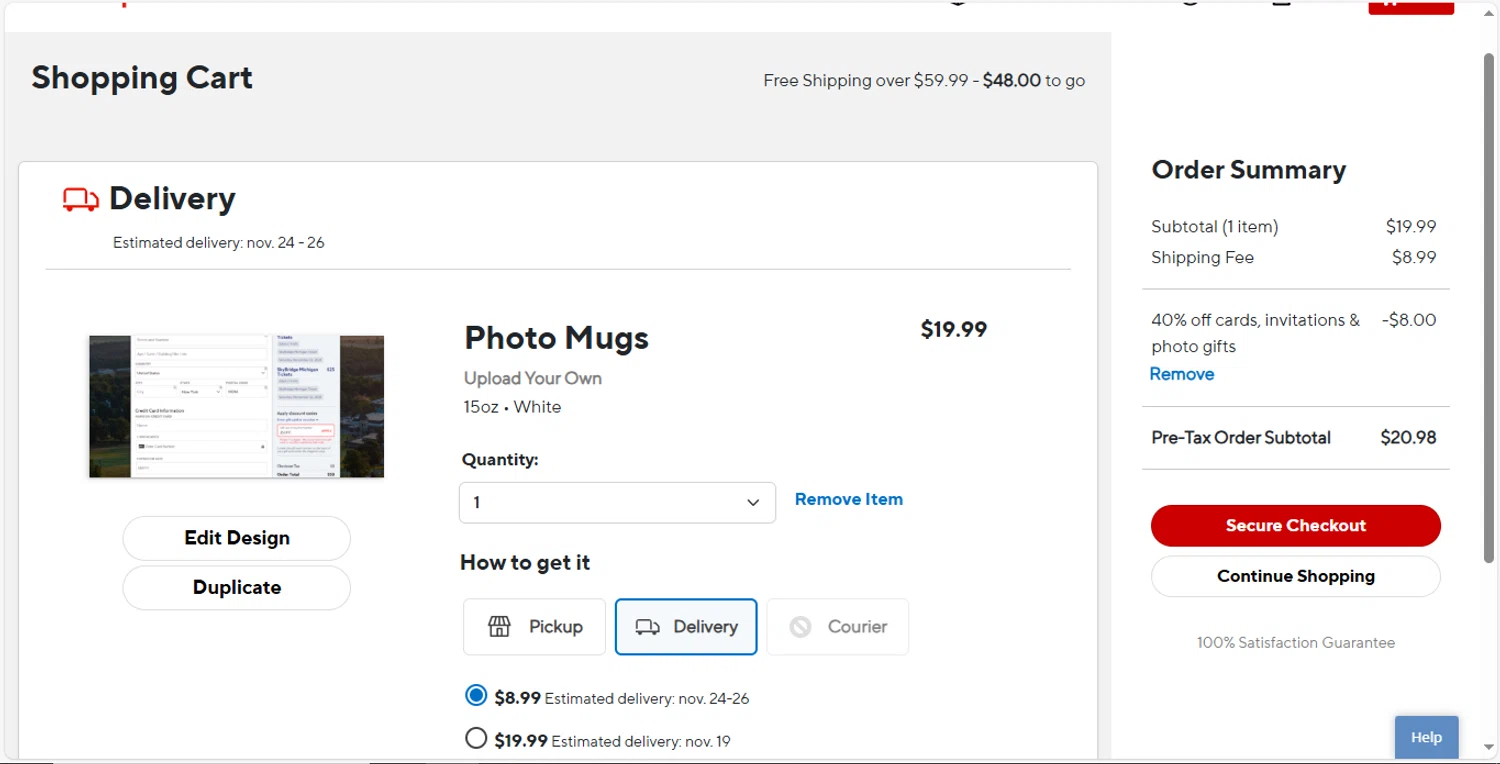 Staples Design coupon code screenshot showing code 98258 applied at Staples Design checkout page. Uploaded by SimplyCodes community member MagnificentVirtuoso8433 on Nov 14, 2025