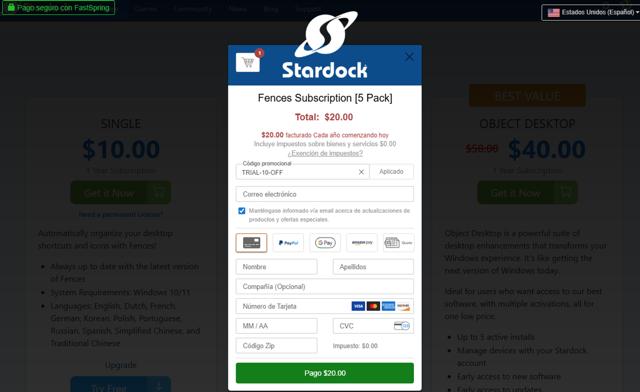 Stardock checkout page showing Stardock promo code box | Screenshot taken by SimplyCodes community member on Sep 11, 2025